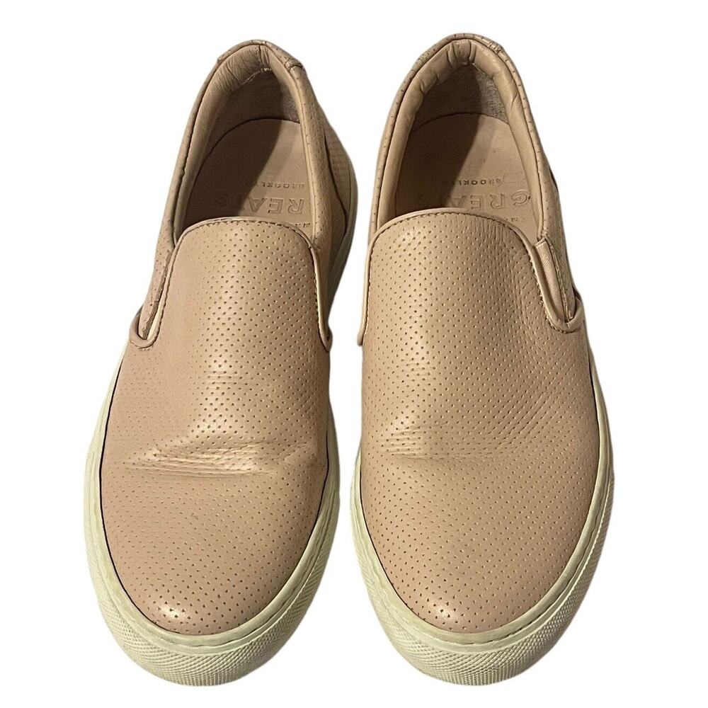 Greats Brooklyn the Wooster Women •9 /39• Leather Slip on Sneakers Peach Pink